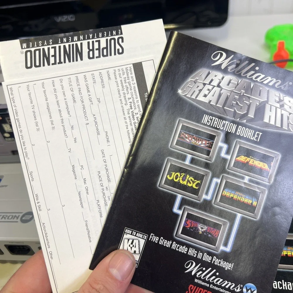 Williams Arcade's Greatest Hits SNES Complete! CIB Reg CARD LOOK!